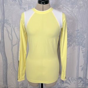 Lululemon Run Layer Me Long Sleeve Stripe Mellow Yellow White 6 Style #W3919S